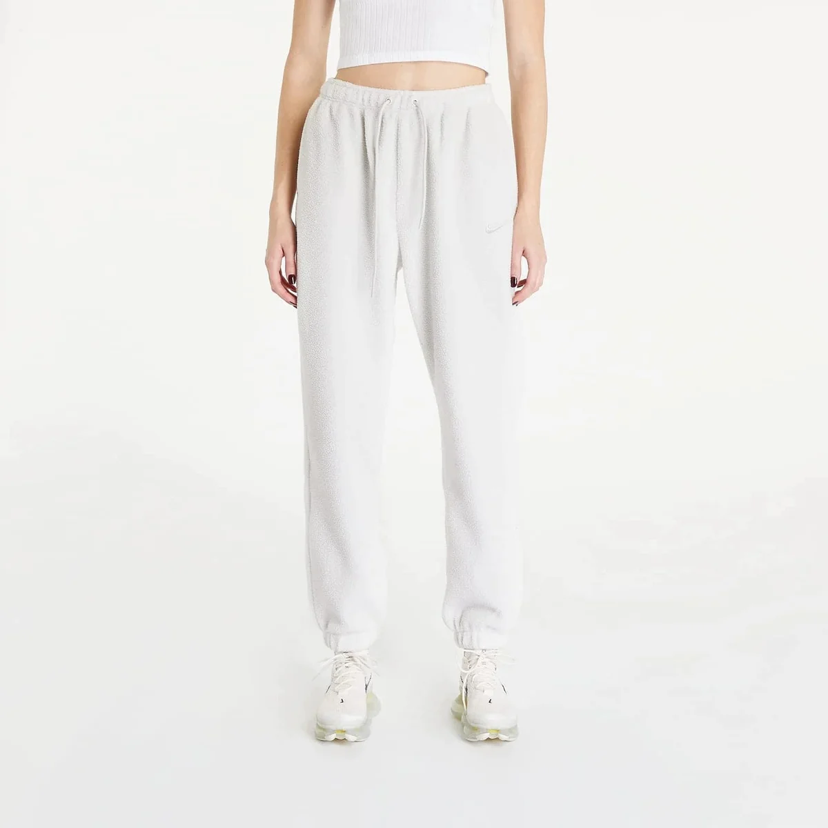 SPODNIE DRESOWE DAMSKIE NIKE SPORTSWEAR PLUSH S KREMOWE MIŚ