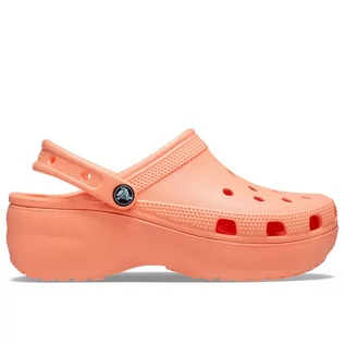 Klapki i japonki damskie - Crocs Klapki Classic Platform Clog 206750-83E - pomarańczowe - grafika 1