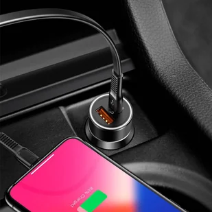 Baseus Small Screw inteligentna ładowarka samochodowa z portami USB Quick Charge 3.0 QC 3.0 i USB-C PD 36W czarny (CAXLD-A01) - Ładowarki samochodowe - miniaturka - grafika 4