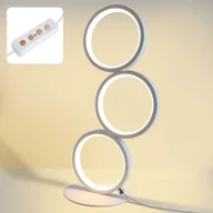 Lampy stojące - NETTLIFE Lampa stołowa LED z możliwością ściemniania, dotykowa lampka nocna nowoczesny design metalowy pierścień białe aluminiowe studium - miniaturka - grafika 1