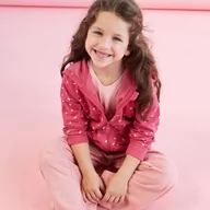 Swetry dla dziewczynek - Sinsay - Bluza z kapturem - Różowy - miniaturka - grafika 1