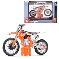 Samochody i pojazdy dla dzieci - Ktm 450 Sx-F Cross Red Bull Skala 1:18 Bburago - miniaturka - grafika 1