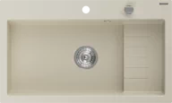 Zlewozmywaki - Mexen Omar zlewozmywak granitowy 1-komorowy 800 x 480 mm, beżowy, syfon chrom - 6520801005-69 - miniaturka - grafika 1