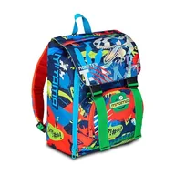 Plecaki - Mitama Fluo Rex Extendable plecak z przednią kieszenią, niebieski i zielony, szkoła podstawowa i wypoczynek, chłopiec, czarne, Taglia unica, Plecaki tornistry - miniaturka - grafika 1