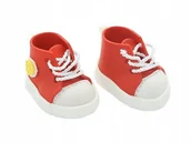 Dodatki do ciast w proszku - Figurka cukrowa ozdoba na tort trampki baby shower roczek dekoracje czerwon - miniaturka - grafika 1