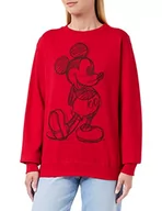 Bluzy damskie - Disney Damska bluza z szkicem Myszki Miki, Czerwony, 34 - miniaturka - grafika 1