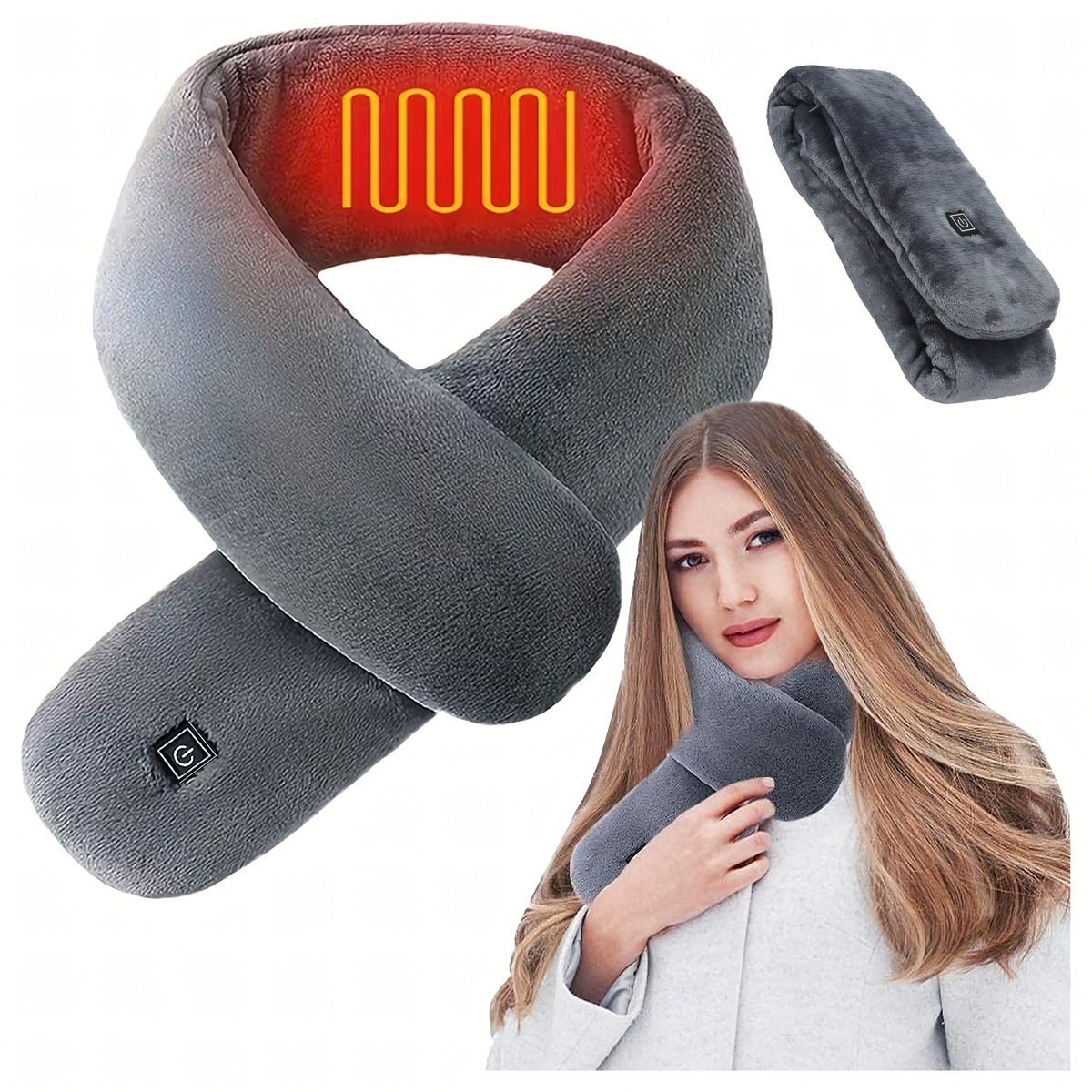 Podgrzewany Szalik Elektryczny Szal Grzewczy Ocieplacz Ogrzewacz Zimowy USB