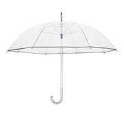 Parasole - Lekki przezroczysty parasol z szarą lamówką - miniaturka - grafika 1