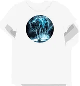 Koszulki i topy damskie - Koszulka damska biała z motywem niebieskoszarego kota w blasku XXL - miniaturka - grafika 1