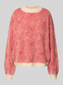 Swetry damskie - Sweter o kroju comfort fit z dzianiny z dodatkiem wełny model ‘JENNA’ - miniaturka - grafika 1