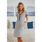 Piżamy damskie - Tunika w paseczki idealna do karmienia piersią doctor nap -s - miniaturka - grafika 1
