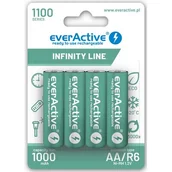 Ładowarki i akumulatory - 4 x akumulatorki everActive R6/AA Ni-MH 1100 mAh ready to use - miniaturka - grafika 1