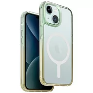 Etui i futerały do telefonów - UNIQ etui Combat Duo iPhone 15 6.1" Magclick Charging zielono-żółty/sea green-soft yellow - miniaturka - grafika 1