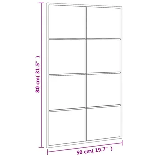 Lustro ścienne, czarne, 50x80 cm, prostokątne, żelazo  Lumarko! - Lustra - miniaturka - grafika 9