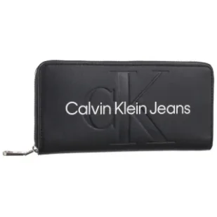 Portfel Sculpted Mono Zip Around Mono Black/White K60K607634 01R (CK120-f) Calvin Klein - Portfele - miniaturka - grafika 1