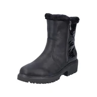 Botki damskie - Rieker Damskie sztyblety 76061, czarne, 39 EU szerokie, czarny, 39 EU Weit - miniaturka - grafika 1