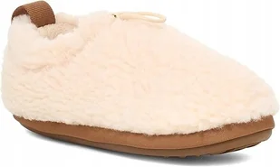 UGG KAPCIE BEŻOWE WSUWANE DZIECIĘCE PŁASKIE Z LOGO 36 JTJ - Kapcie damskie - miniaturka - grafika 1