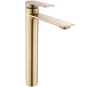 Baterie umywalkowe - Rea Bateria Umywalkowa REA STORM Złota Szczotkowana Wysoka - miniaturka - grafika 1