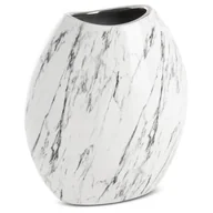 Wazony i flakony - Wazon ceramiczny Sana 19x9x20 biały srebrny z marmurkowym wzorem Eurofirany - miniaturka - grafika 1