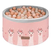 Suche baseny - Suchy Basen Różowy W Lamy Alpaki + 200 Piłeczek Brzoskwinia - Jasny Złoty - miniaturka - grafika 1