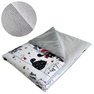 Koce i narzuty dla dzieci - Kocyk Dziecięcy 75x100 Ocieplany Szalone Koty/Szary Bawełna/Velvet Polski Producent - miniaturka - grafika 1