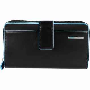 Portfele - Piquadro Niebieski kwadratowy portfel RFID skórzany 17,5 cm schwarz - grafika 1