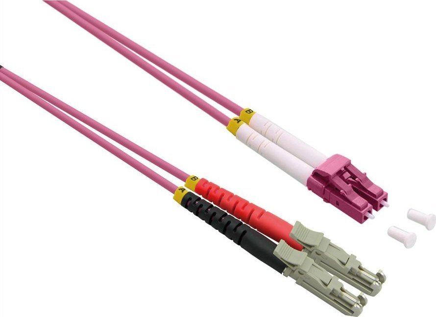Roline Kabel światłowodowy ROLINE duplex 50/125µm OM4, LSH/LC, LSOH, fioletowy, 0,5 m