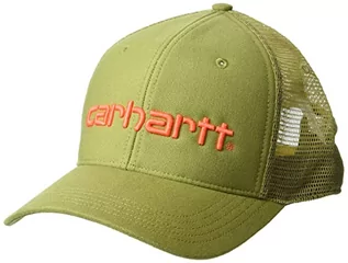 Czapki damskie - Carhartt Męska czapka bejsbolówka z tkaniny mesh, logo, graficzna, true olive, jeden rozmiar - grafika 1