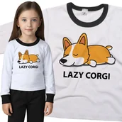 Piżamy dla dziewczynek - Piżama dziecięca Leniwy Pies Corgi 110/116 - VoloDonum - miniaturka - grafika 1