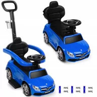 Chodziki - JEŹDZIK MERCEDES AUTKO PCHACZ 3w1 AUTKO SAMOCHODZIK DUŻY GUMOWE KOŁA SKÓRA PREZENT NAKLEJKI Z IMIENIEM DZIECKA - miniaturka - grafika 1