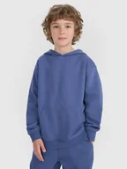 Bluzy dla chłopców - 4F Bluza dresowa nierozpinana z kapturem chłopięca - niebieska 122 (6-7 lat) - miniaturka - grafika 1