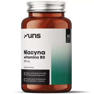 UNS Niacyna Witamina B3 500mg 60vegcaps - Witaminy i minerały dla sportowców - miniaturka - grafika 2
