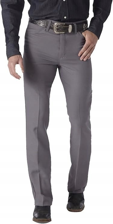WRANGLER ELEGANCKIE SPODNIE W SZARYM KOLORZE W KANT 31/30 1JPA