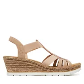 Sandały damskie - Sandały Rieker 61913-31 Różowy - miniaturka - grafika 1