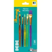 Artykuły biurowe - NOSTER Pędzelki plastikowe 5 sztuk B&amp;B Kids - miniaturka - grafika 1
