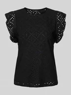 Koszulki i topy damskie - T-shirt o kroju regular fit z haftem angielskim model ‘TASSA’ - miniaturka - grafika 1