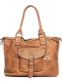 Torebki damskie - Mia Tomazzi Skórzana torebka "Sirio" w kolorze jasnobrązowym - 34 x 29 x 13 cm - miniaturka - grafika 1