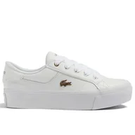 Buty sportowe damskie - Buty Lacoste Ziane Platform Leather 745CFA0013-21G - białe - miniaturka - grafika 1
