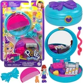 Figurki dla dzieci - POLLY POCKET LALECZKA LUSTERKO PUZDERKO Z AKCESORIAMI URODZINY GVM24 - miniaturka - grafika 1