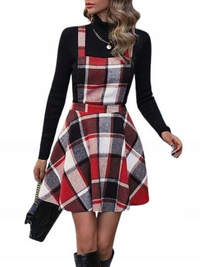 SHEIN SUKIENKA WIELOKOLOROWA W KRATKĘ 40/42 V9K