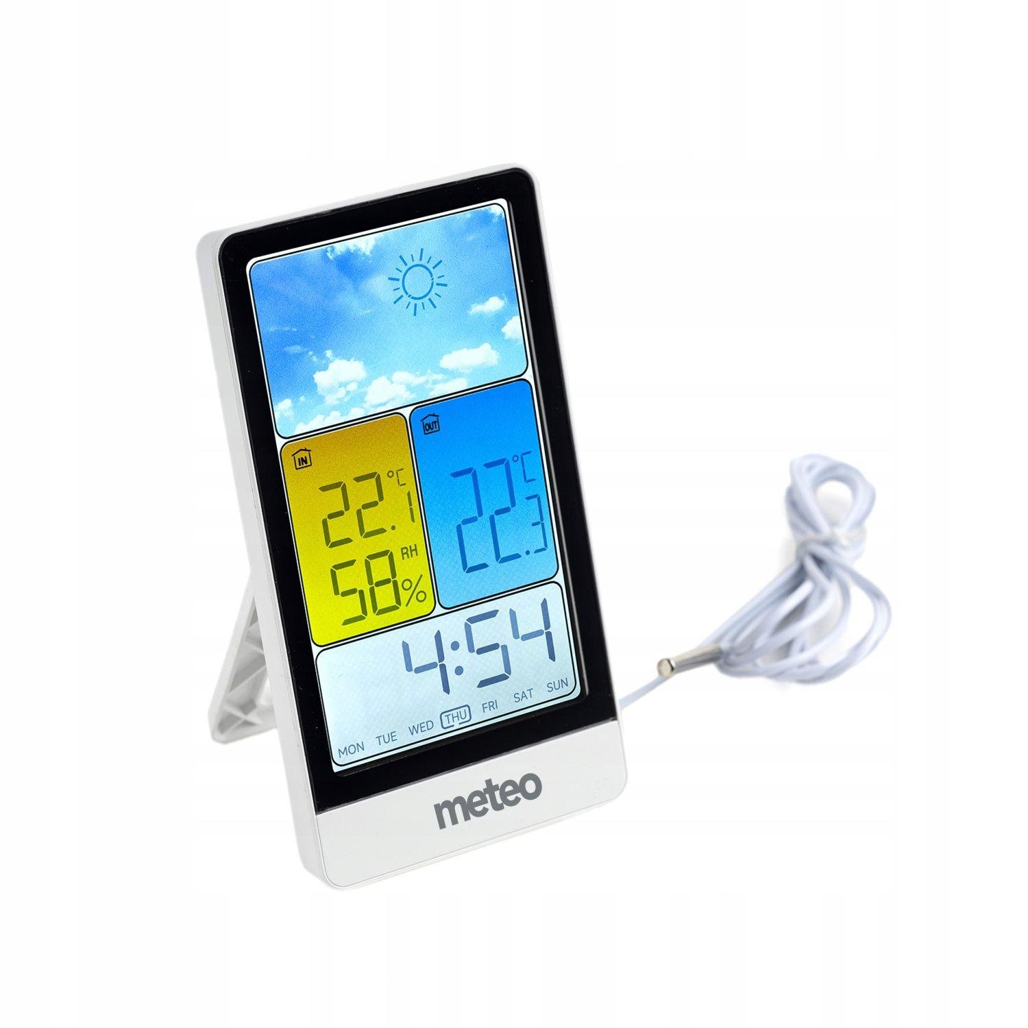 Meteo Sp112 Stacja Pogodwa Termometr Zewnętrzny Pokojowy Wewnętrzny
