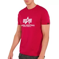 Koszulki sportowe męskie - Koszulka Alpha Industries Basic T-shirt 100501523 - czerwona - miniaturka - grafika 1