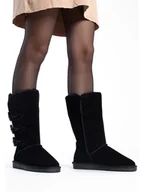 Kozaki damskie - Gooce Skórzane kozaki zimowe "Cornice" w kolorze czarnym - miniaturka - grafika 1