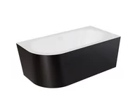 Wanny - Wanna narożna prawa Besco Avita A-line 170x75 cm czarny połysk syfon klik-klak chrom z przelewem slim WAA-17ABPS - miniaturka - grafika 1
