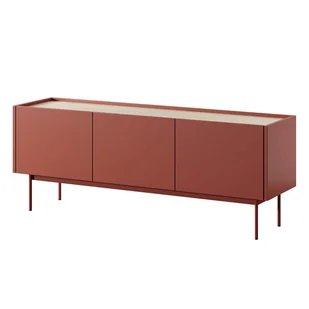 Szafka RTV COLOR RTV144 Ceramiczny czerwony, dąb linea - Szafki RTV - miniaturka - grafika 1