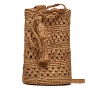 Torebki damskie - Torebka Manebi Handcrafted Raffia Beach Bucket Weaving V 2.2 AO Brązowy - miniaturka - grafika 1