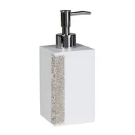 Mydelniczki i dozowniki mydła - Dozownik Chiq 7 x 18 cm biało-srebrny - miniaturka - grafika 1