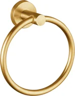 Wieszaki łazienkowe - Wieszak na ręczniki ścienny, pojedynczy okrągły wieszak na ręczniki ze stali nierdzewnej do łazienki i kuchni, złoty - miniaturka - grafika 1