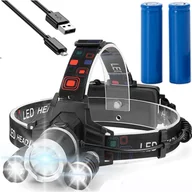 Latarki - Latarka czołowa czołówka mocna Kabel Usb - miniaturka - grafika 1