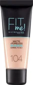 Podkłady do twarzy - Maybelline Maybelline, Fit Me Matte + Poreless, Liquid Foundation, 104, Soft Ivory, 30 ml For Women - miniaturka - grafika 1